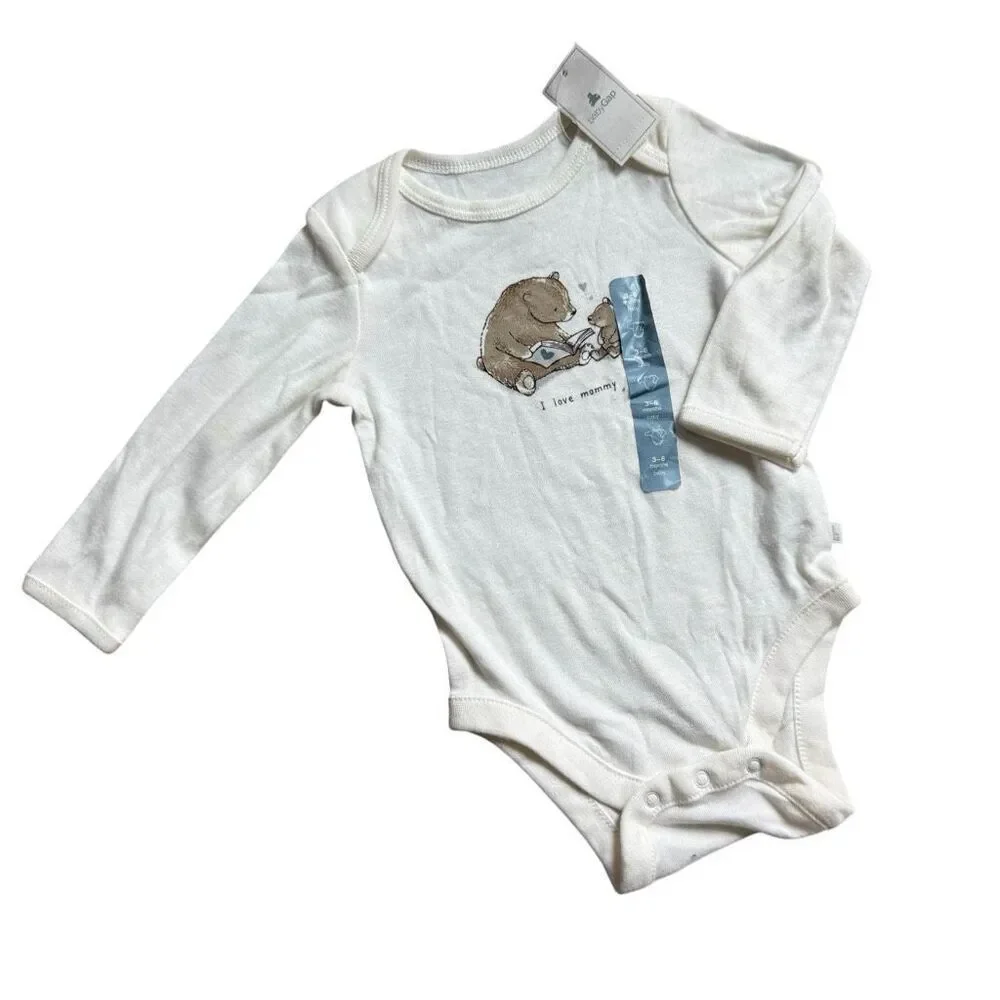 NWT Baby Boys Gap Bears First Favorites I Love Mommy Bodysuit - Sz 3-6 mo